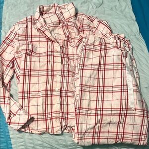 Red and White Plaid Pajama Set
